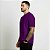 Camiseta Masculina Básica Lisa Gola Ribana Roxa - Imagem 3