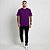 Camiseta Masculina Básica Lisa Gola Ribana Roxa - Imagem 5