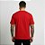 Camiseta Masculina Básica Lisa Gola Ribana Vermelha - Imagem 4