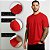 Camiseta Masculina Básica Lisa Gola Ribana Vermelha - Imagem 8