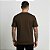 Camiseta Masculina Básica Lisa Gola Ribana Marrom - Imagem 4