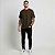 Camiseta Masculina Básica Lisa Gola Ribana Marrom - Imagem 6