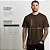 Camiseta Masculina Básica Lisa Gola Ribana Marrom - Imagem 10