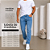 Calça Jeans Tradicional Reta Azul Média BF04 - Imagem 6