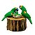 Casal de Arara Verde com Filhote - Olinda - MS - Imagem 1