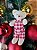 Enfeite Decorativo Natal Ursinho Xadrez Vermelho 15cm 1un - Imagem 2