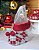 Botinha Decorativa Vermelho/Cinza Pompom Natal 4X8X14CM 01un - Imagem 3
