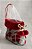 Botinha Decorativa Vermelho/Cinza Pompom Natal 4X8X14CM 01un - Imagem 1