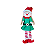 Enfeite de pendurar Elfa Menina Natalino Verde/Vermelho 01un - Imagem 1