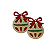 Enfeite Bola Natal Dourado Verde/Verm. Glitter Ace/Eva 04 un - Imagem 1