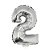 Balão Metalizado Número 2 Prata 16 polegadas 41cm - Imagem 1