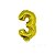 Balão Metalizado Número 3 Ouro 16 polegadas 41cm - Imagem 1