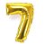 Balão Metalizado Número 7 Ouro 16 polegadas 41cm - Imagem 1