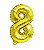 Balão Metalizado Número 8 Ouro 16 polegadas 41cm - Imagem 1