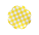 Prato de Papel Xadrez Vichy Amarelo Candy 19cm - Imagem 1
