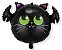 Balão metalizado morcego gato Halloween 60x72cm 1 un - Imagem 1