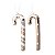 Enfeite Para Pendurar Candy Cane Listras Poa Rose Gold 3Un - Imagem 1