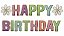 Faixa Happy Birthday Colorido Margaridas Borda Dourada 1un - Imagem 1