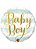 Balao 18"/46cm Redondo Baby Boy Listras Azuis Qualatex - Imagem 1