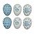 Decoração Ovo de Páscoa Azul Pequeno 6cm Coelho 6un - Imagem 1