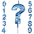 Vela Mini Design Azul Numeros - Imagem 1
