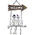 Enfeite Placa p/ porta Welcome Casal de Caveiras Halloween 1un - Imagem 1