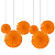 Kit Enfeite Leque de Papel 20/30/40cm 6un - Laranja - Imagem 1