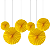 Kit Enfeite Leque de Papel 20/30/40cm 6un - Amarelo - Imagem 1