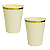 Copo Papel Colors Amarelo Borda Metalizada Dourado 250ml 8un - Imagem 1