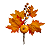Galho Decorativo Folhagem Abóbora Frutas Halloween 29cm 1un - Imagem 1