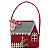 Bolsinha Casa Noel com Laço Vermelho Feltro 13x14cm 1un - Imagem 1