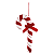 Enfeite Pendurar Bengala Listrada Vermelho e Branco 33cm 1un - Imagem 1