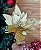 Flor Decorativa Poinsetia c/ Glitter Dourado Natal 30cm 1un - Imagem 2