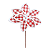 Flor Decorativa Poinsetia Xadrez Vermelho e Branco 30cm 1un - Imagem 1