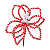 Flor Decorativa Poinsetia Vazada Listrada Verm/Branco 20cm - Imagem 1