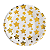 Prato de Papel Estrelas Metalizadas Dourada 18cm 8un - Imagem 1