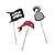 Pick Para Doces e Cupcakes Pirata 12 Un Allegra - Imagem 1