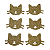 Aplique cabeça Gato Dourado Eva Glitter 6un - Imagem 1