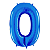 Balao Metalizado Numero 0 Azul 40" 101cm  Cromus - Imagem 1