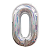 Balão Numero 0 Holog Glitter Prata 40" 101cm Cromus - Imagem 1