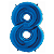Balao Metalizado Numero 8 Azul 40" 101 cm Cromus - Imagem 1