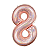 Balao Numero 8 Holog Glitter Rose Gold 40" 101 cm  Cromus - Imagem 1