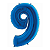 Balao Metalizado Numero 9 Azul 40" 101cm Cromus - Imagem 1
