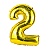 Balão Metalizado Numero 2 Dourado 16" 41cm Foil Balloon - Imagem 1