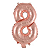 Balão Metalizado Numero 8 Rose Gold 14" 36cm Grabo - Imagem 1