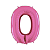 Balão Metalizado Numero 0 Pink 14" 36cm Grabo - Imagem 1