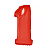Balão Metalizado Número 1 Vermelho 16" 41cm Foil Balloon - Imagem 1