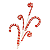 Galho Decorativo Natal Candy Cane Branco/Vermelho 65cm 1un - Imagem 1