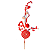 Galho Decorativo Natalino Lollipop Vermelho/Branco 58cm 1un - Imagem 1