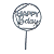 Topo Decorativo Eva Glitter Prata Happy B Day 21 Cm - Imagem 1